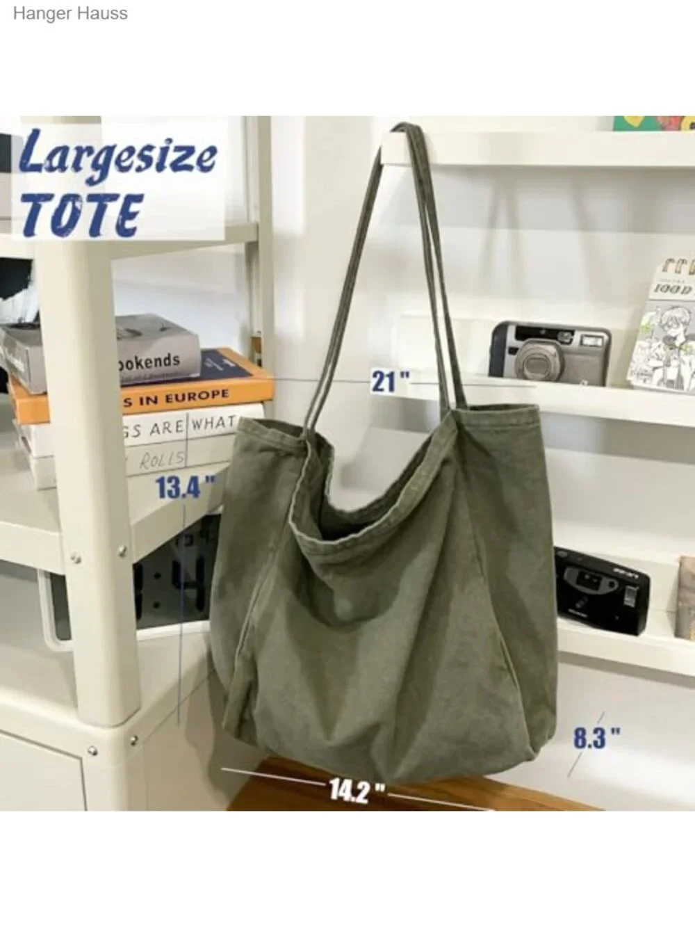 Canvas Tote Bag for Women Large Hobo Shoulder Bag Work Travel Casual Purse With